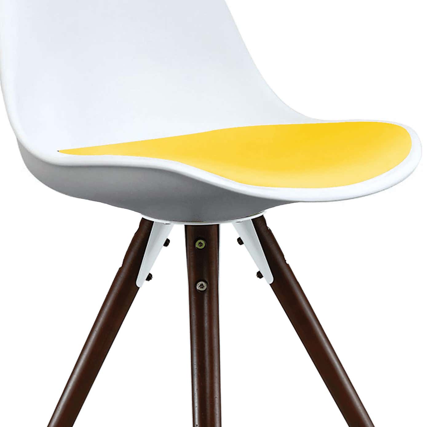 Fusion Living Soho White Plastic Dining Chair with Pyramid Legs