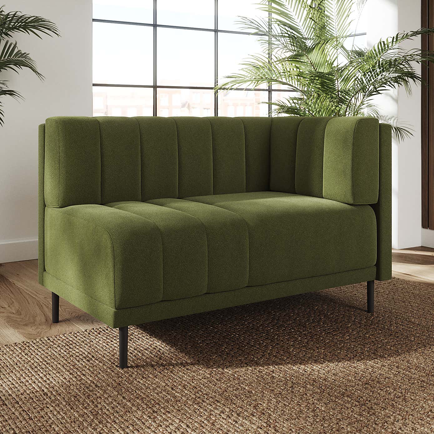 Amali Corner Dining Bench, Boucle