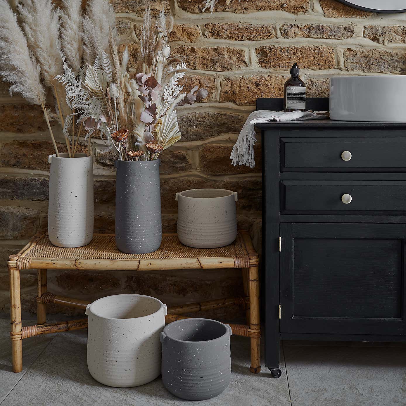 Aurora Terrazzo Handles Tall Vase