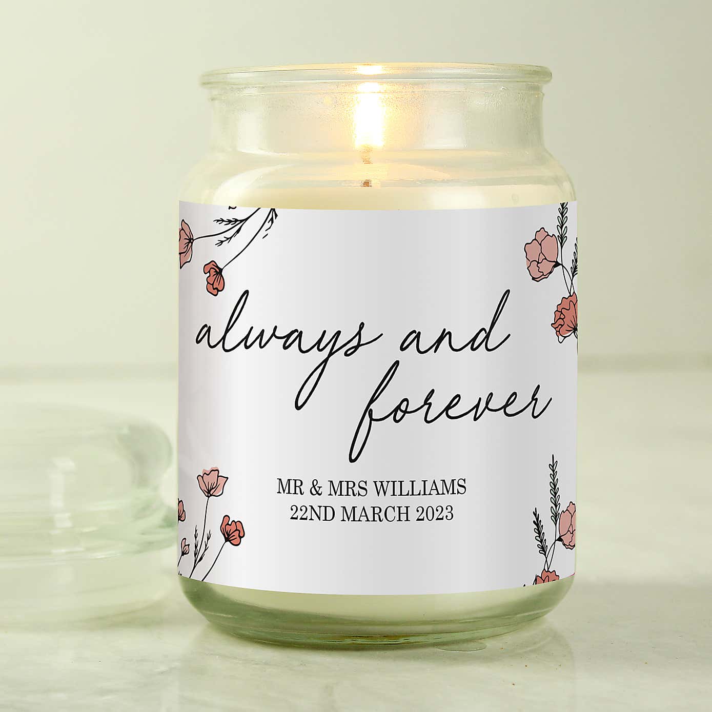Personalised Always and Forever Large Lidded Scented Jar Candle