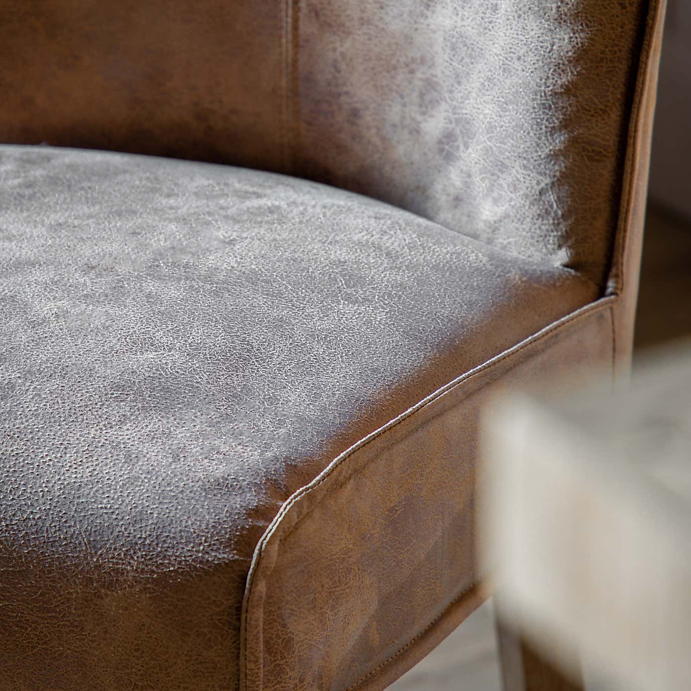 Thane Set of 2 Bar Stools, Brown Leather