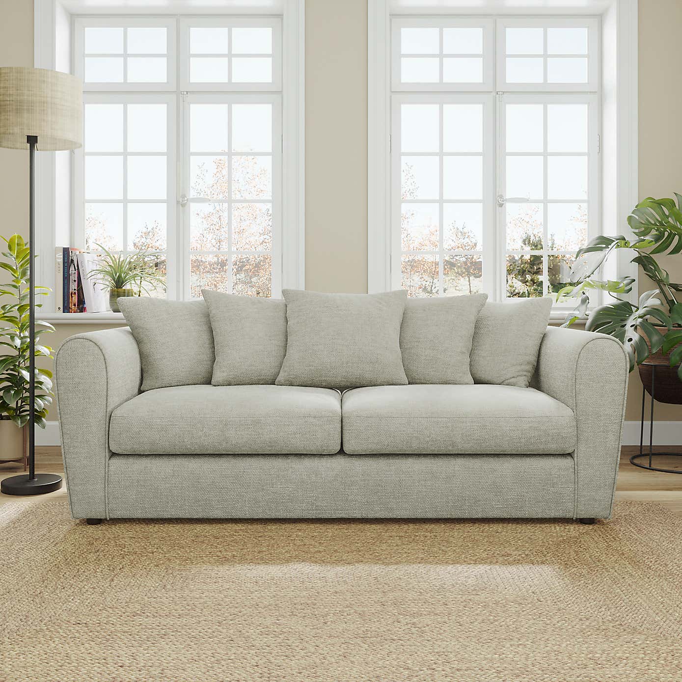 Blake Curved Arm Chunky Chenille 3 Seater Sofa