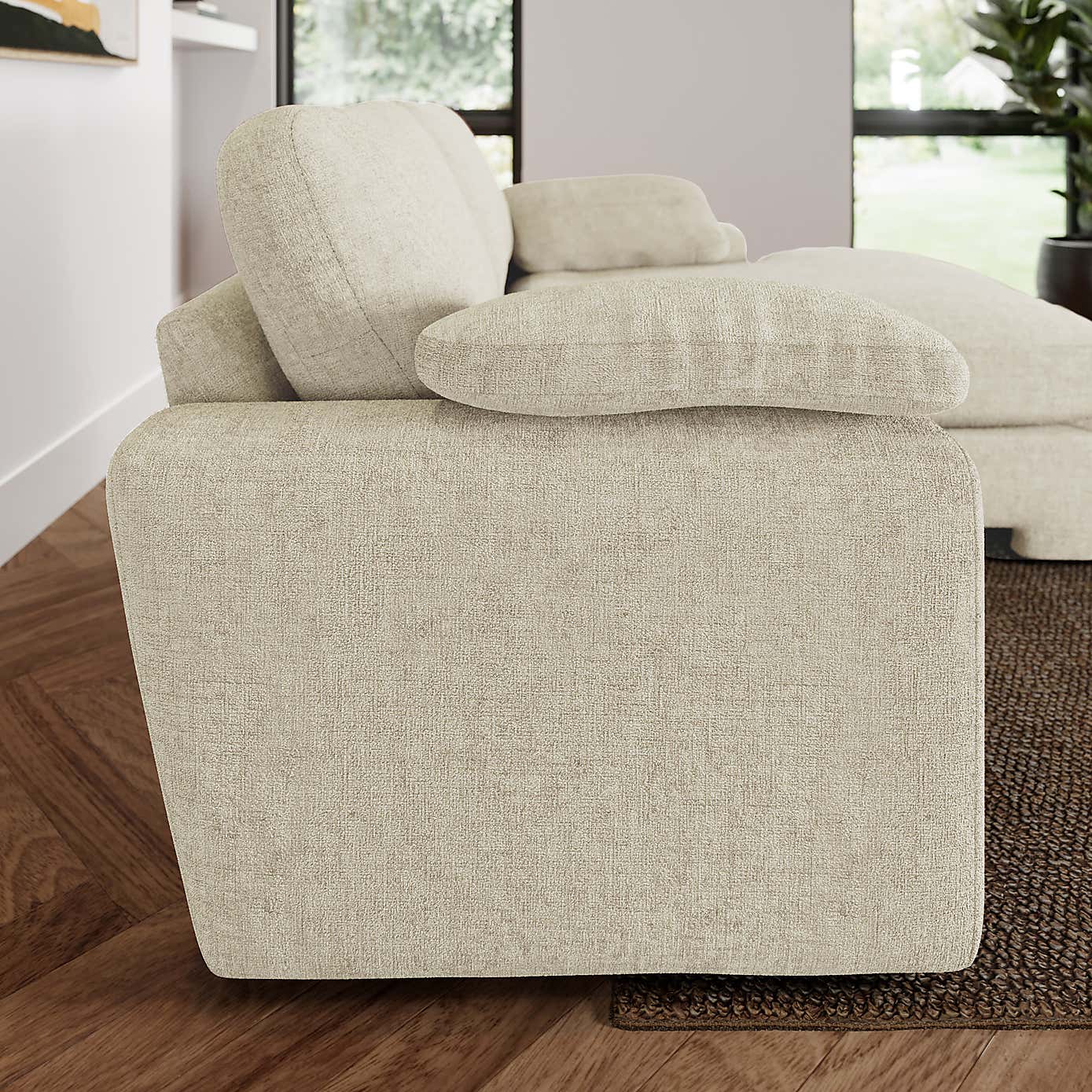 Magnus Soft Textured Chenille Corner Chaise Sofa