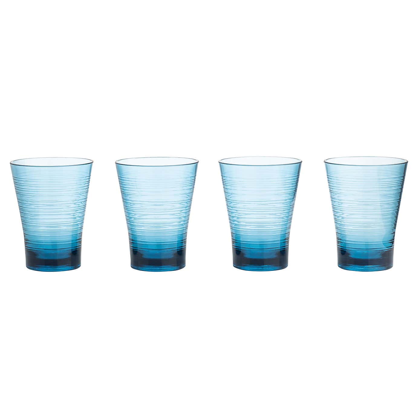 Three Rivers Set of 4 Blue Linear Tumbler Glasses