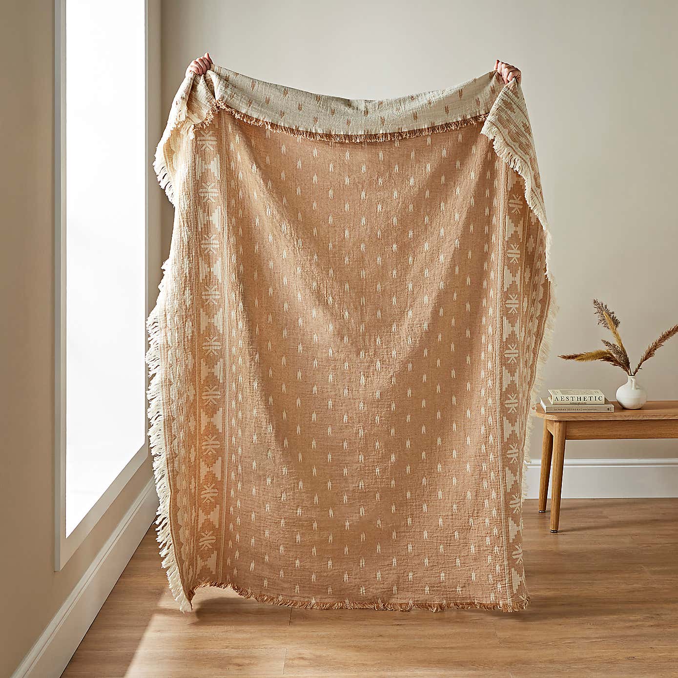 Matelasse Ikat Cotton Throw