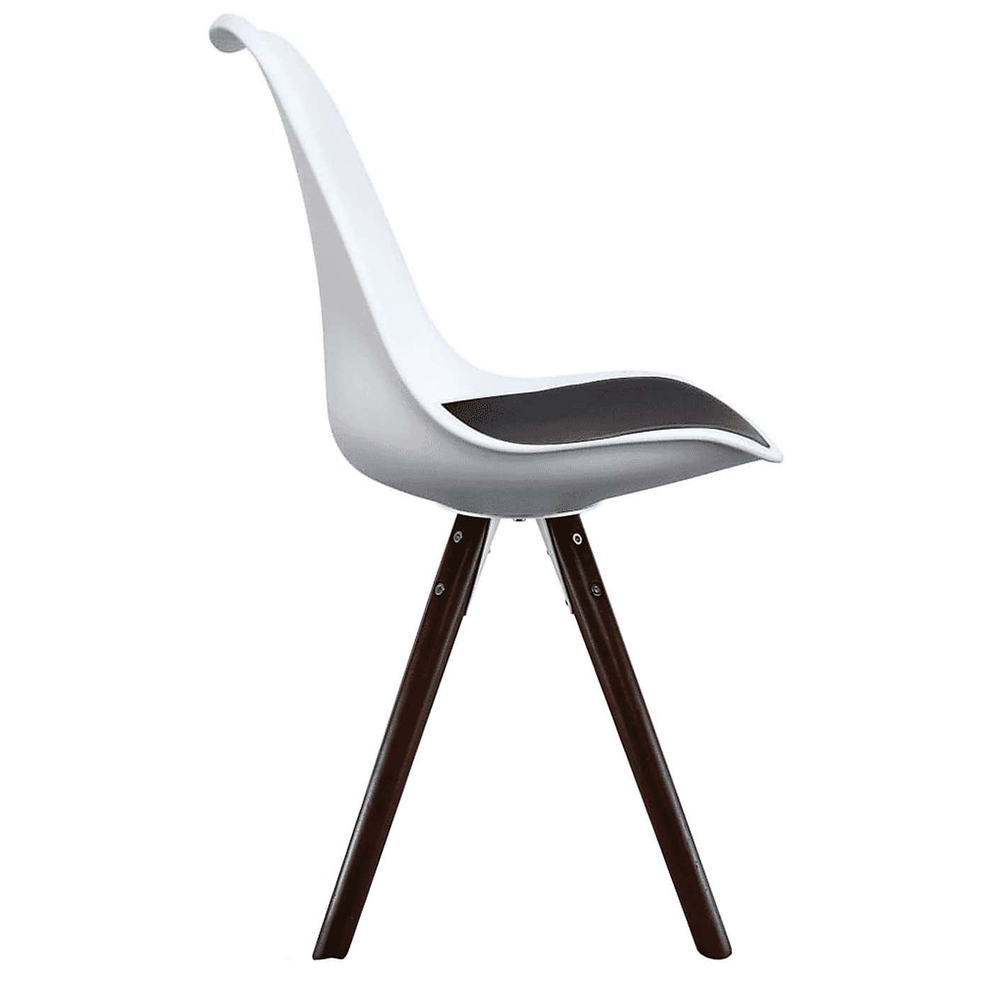 Fusion Living Soho White Plastic Dining Chair with Pyramid Legs
