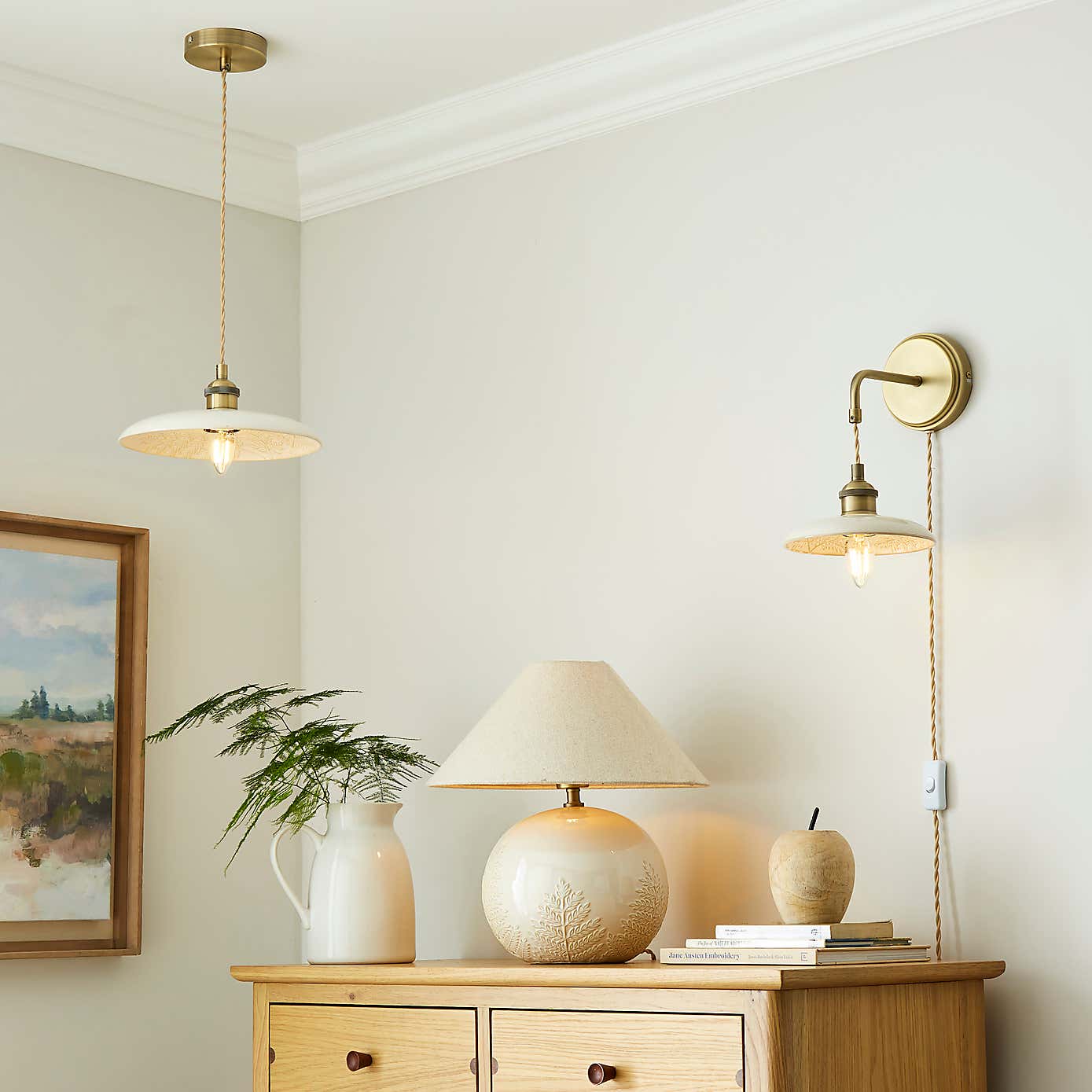 Churchgate Fawsley Fern Industrial Adjustable Pendant Light