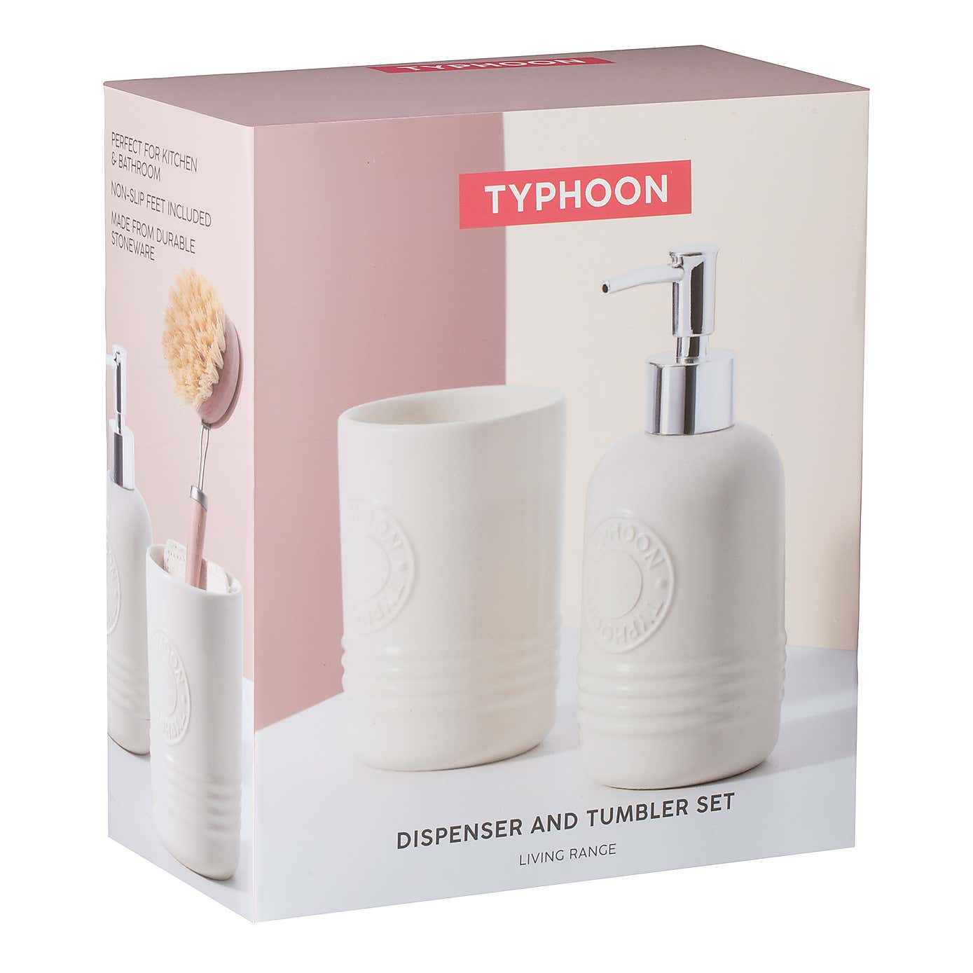 Typhoon Living Cream Soap Dispenser & Tumbler Set