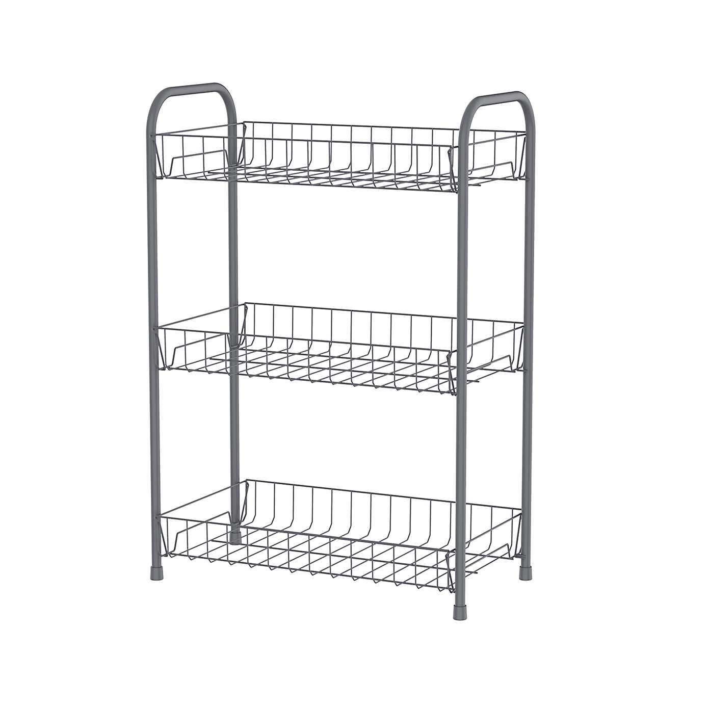 Grey 3 Tier Slimline Trolley