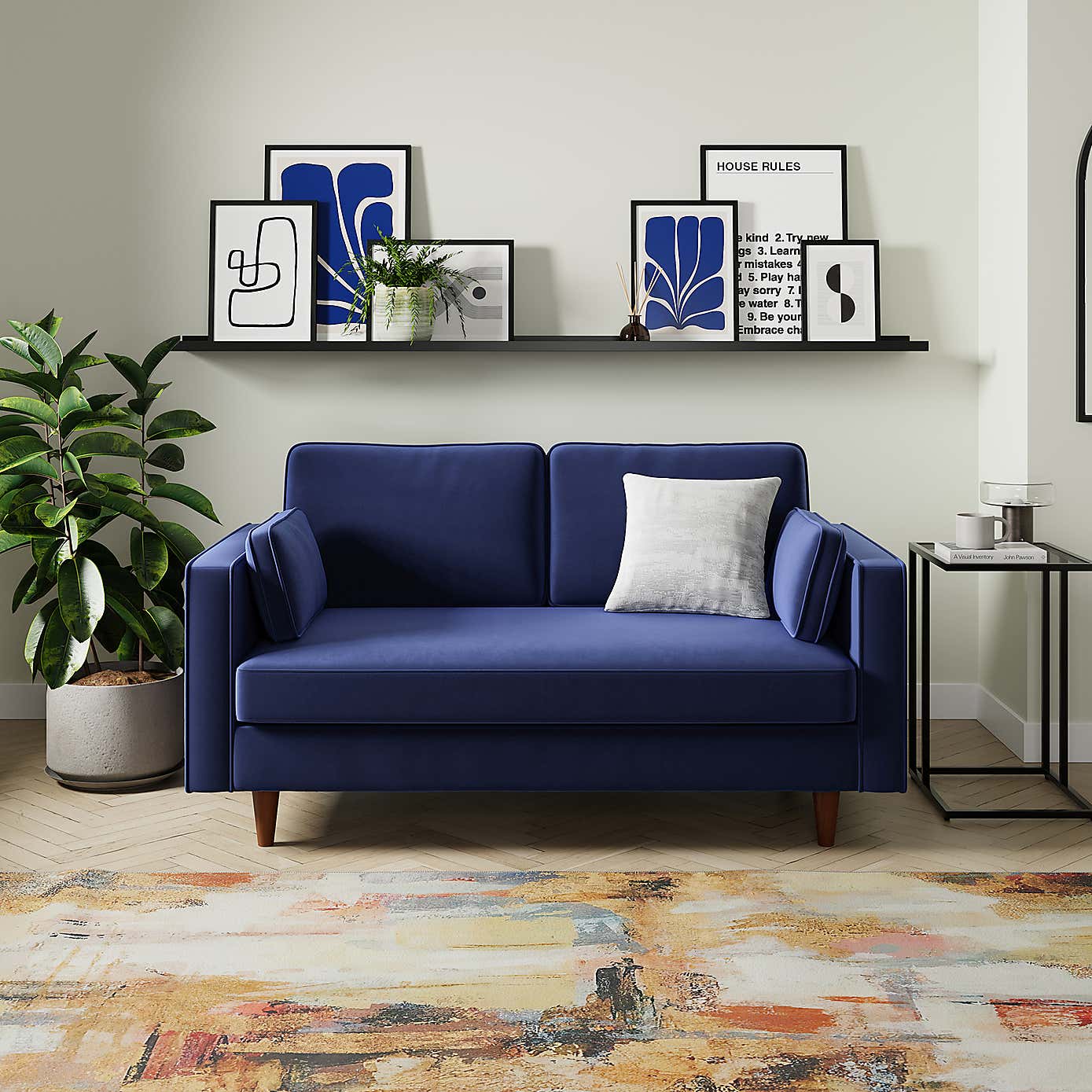 Zoe Plain Velvet 2 Seater Sofa