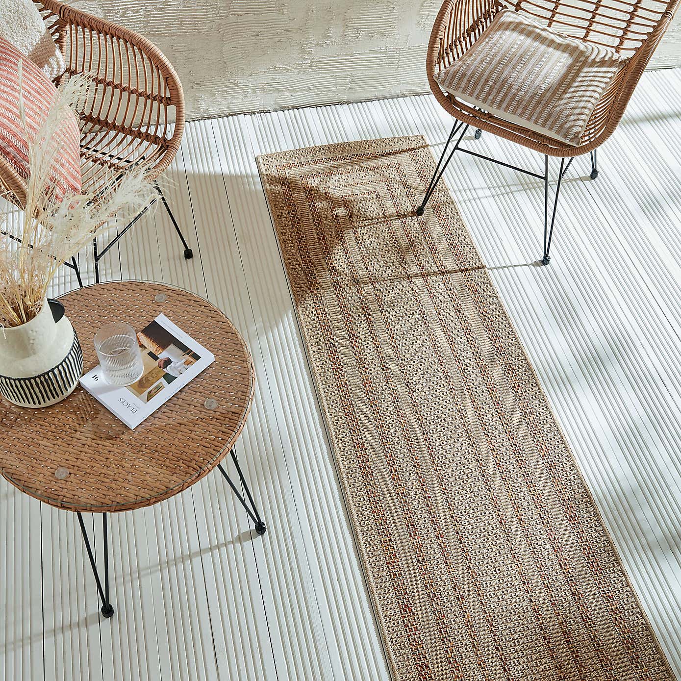 Stripe Border Indoor Outdoor Runner