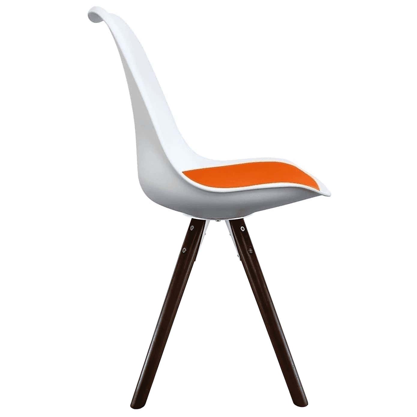 Fusion Living Soho White Plastic Dining Chair with Pyramid Legs