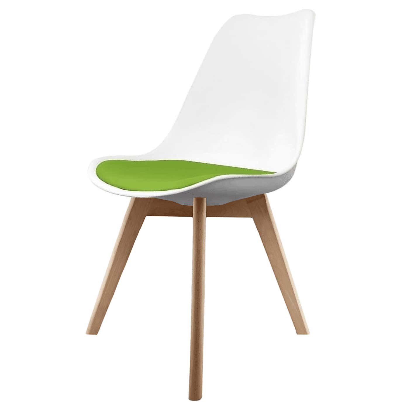 Fusion Living Soho White Plastic Dining Chair with Squared Legs