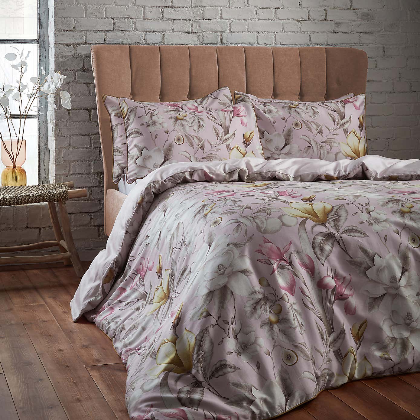 EW by Edinburgh Weavers Lavish Floral 100% Cotton Sateen Duvet Cover & Pillowcase Set