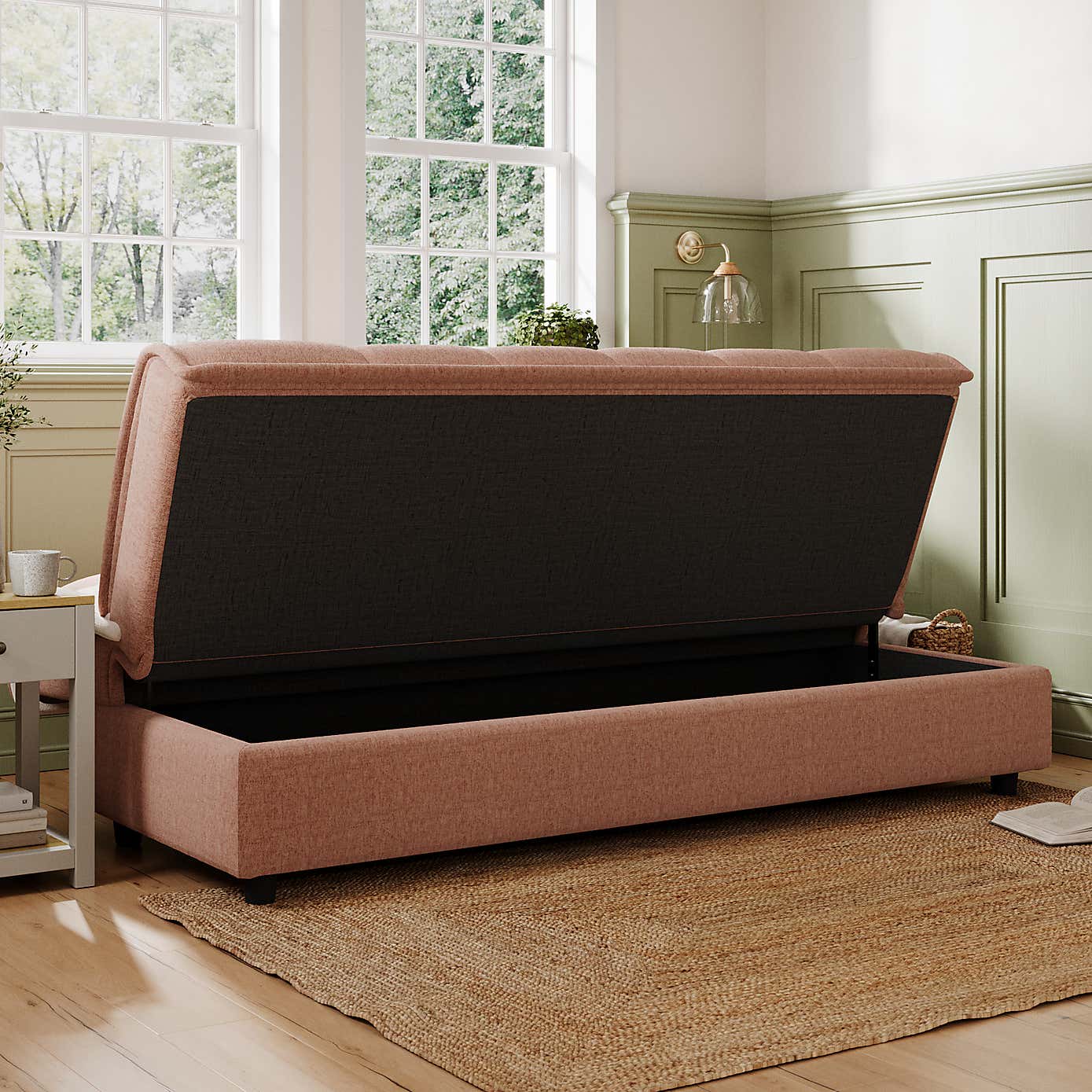 Emery Squish Soft Chenille Clic Clac Storage Sofa Bed