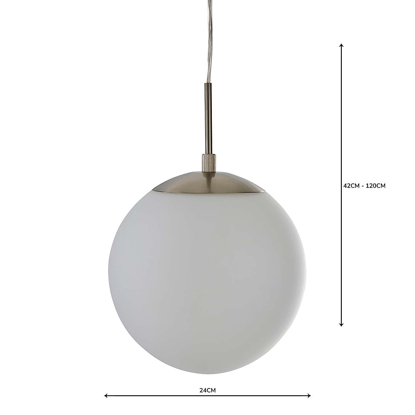Hamptworth 1 Light Pendant Dome Frosted Glass Ceiling Fitting