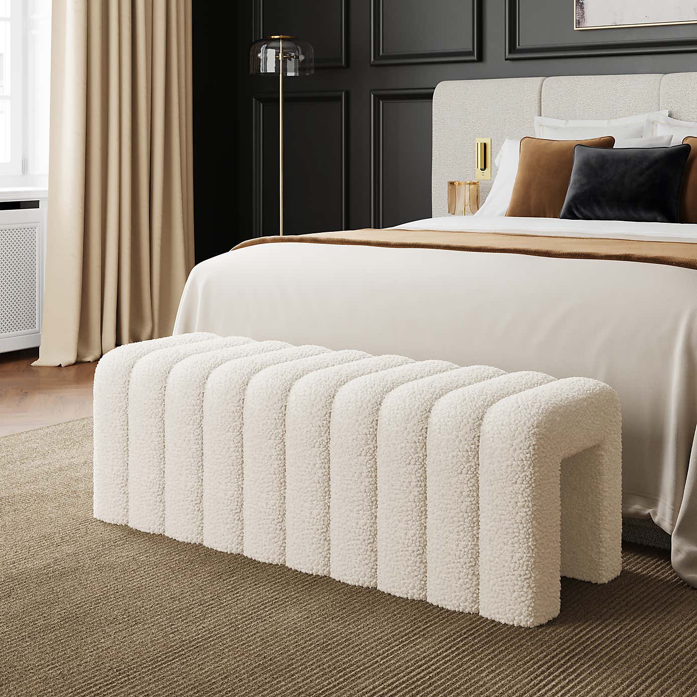 Pia Ribbed Sherpa Bench