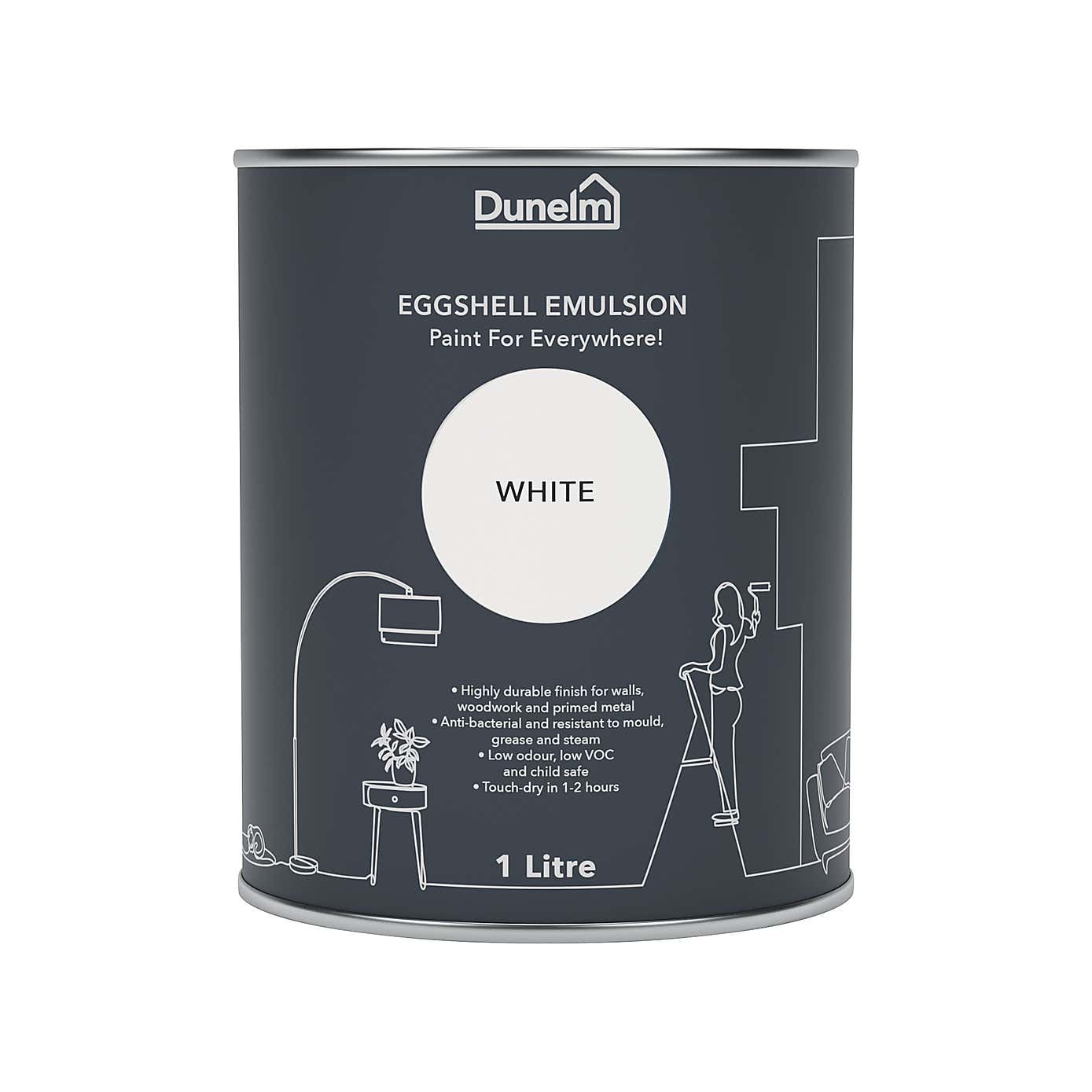 Dunelm Brilliant White Eggshell Emulsion Paint