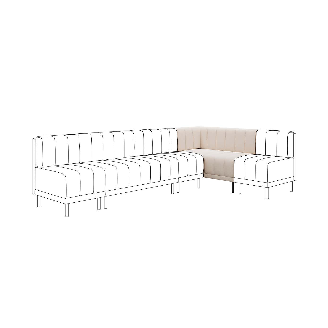 Amali Corner Dining Bench, Textured Weave