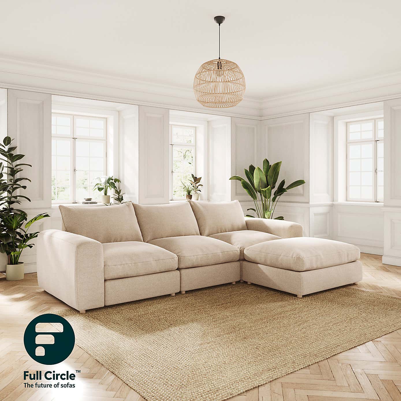 Austin Tonal Weave Right Hand Facing Corner Chaise, Natural