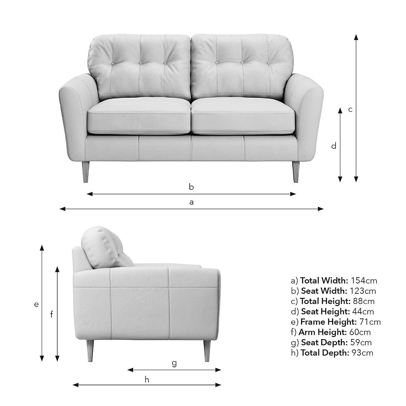 Sven Classic Leather 2 Seater Sofa