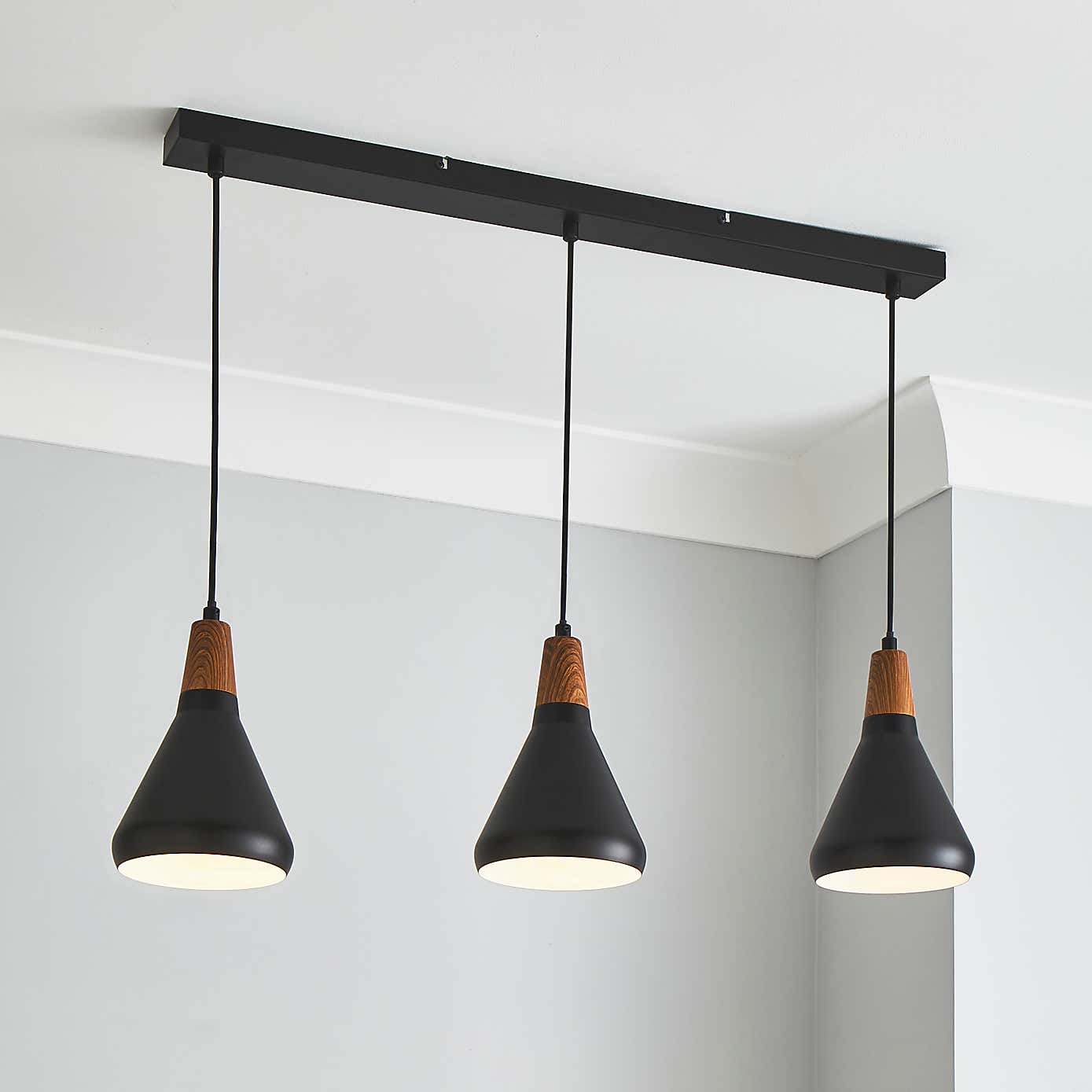 Elements Wolston 3 Light Diner Ceiling Fitting