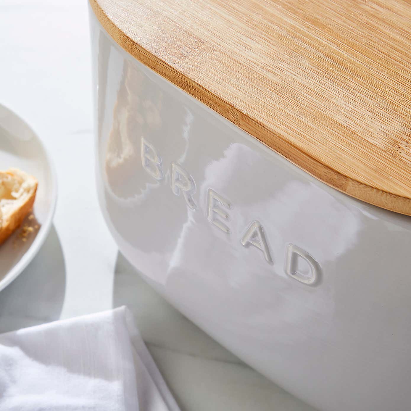 Ceramic Bread Bin Grey