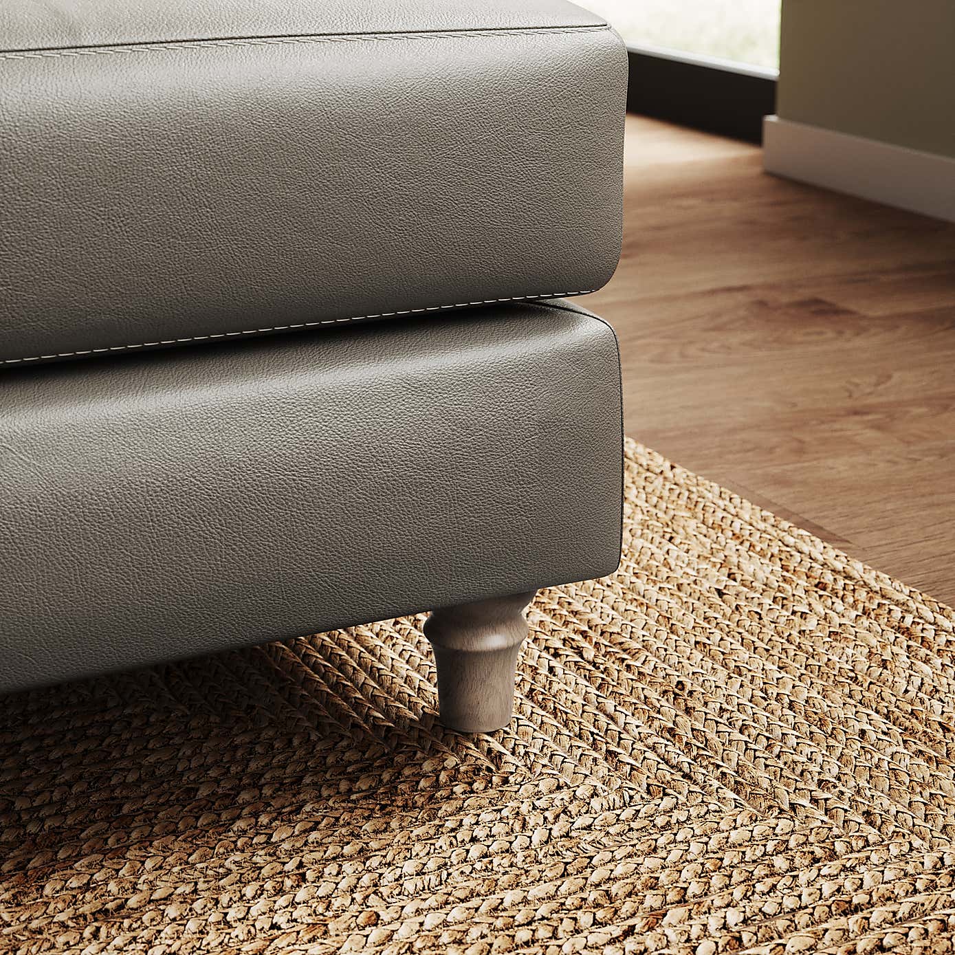 Flori Classic Leather Footstool