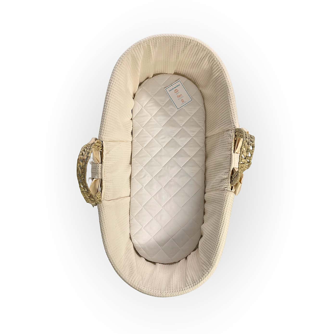 Clair de Lune Chelsea Palm Moses Basket With Natural Rocking Stand