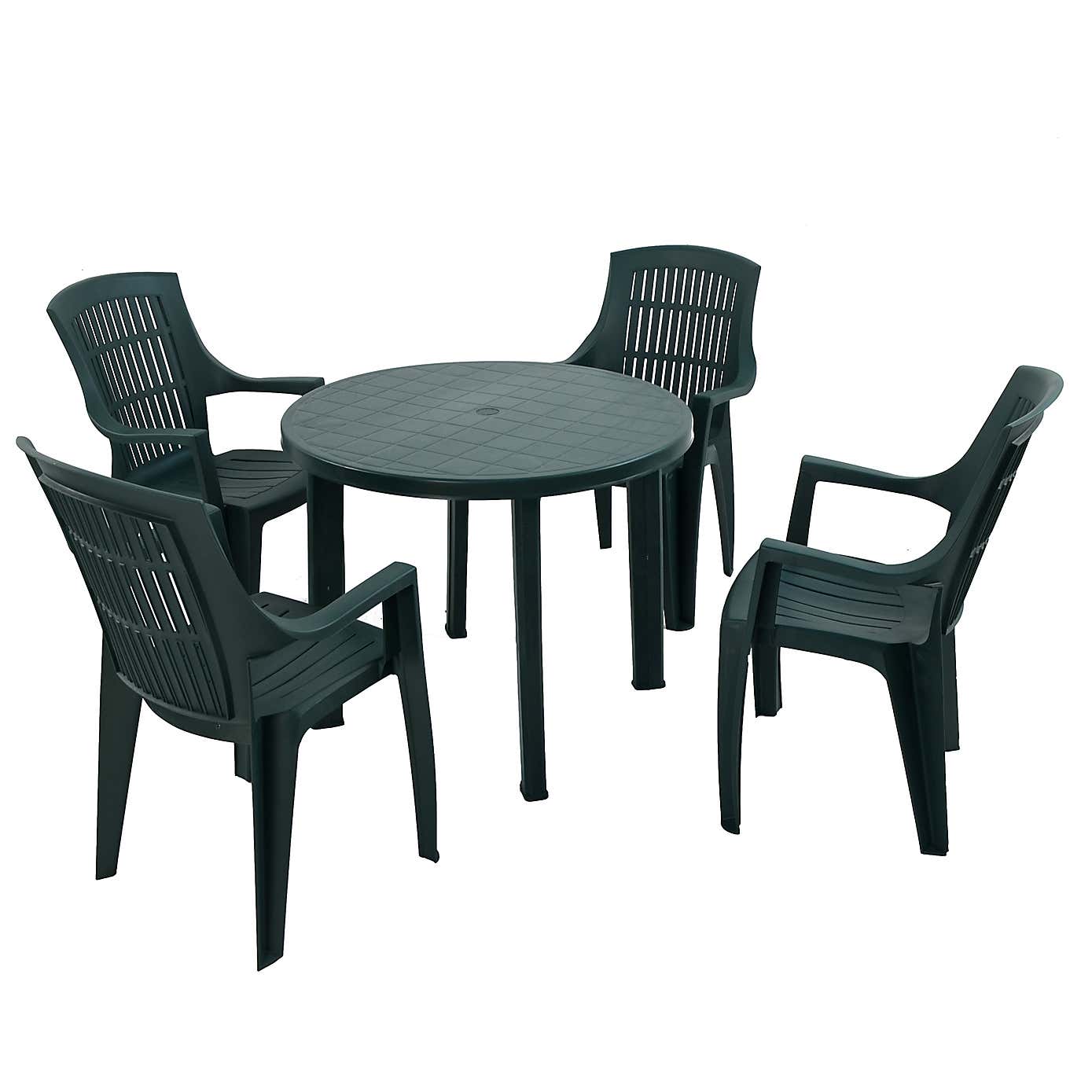 Trabella Athena Round Patio Table with 4 Bonnie Chairs