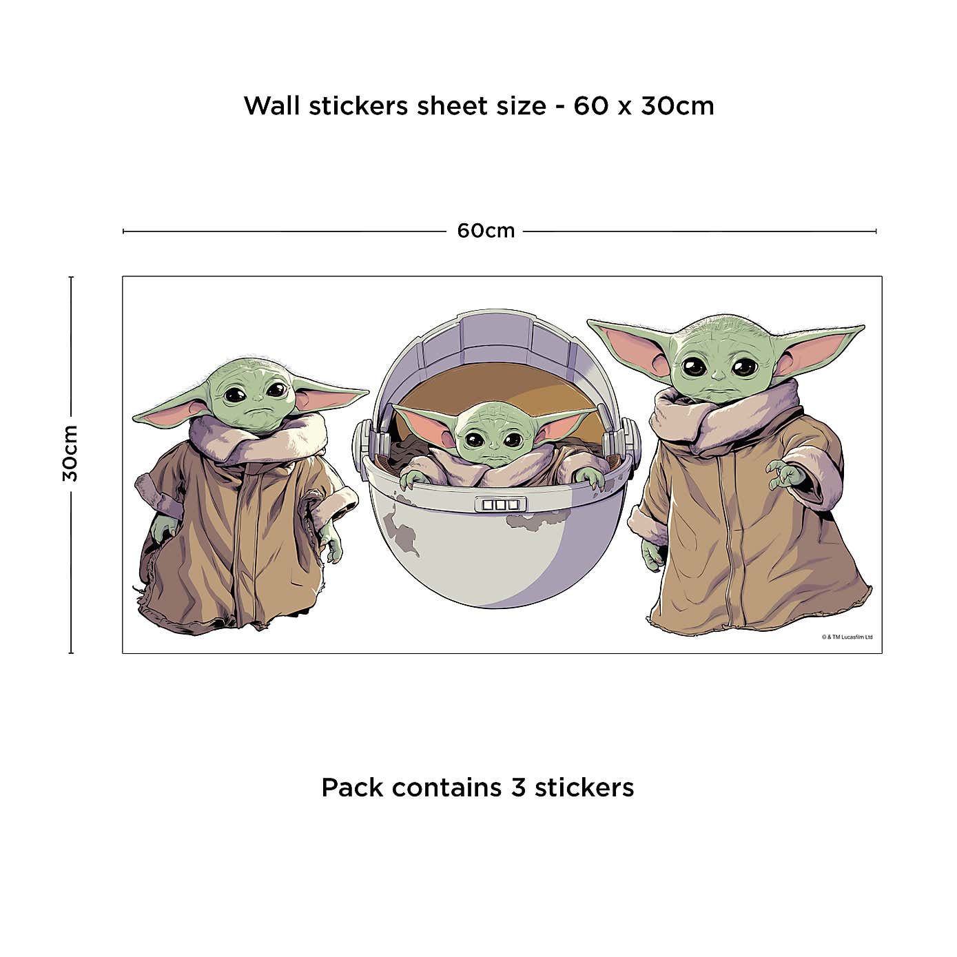 Star Wars Baby Grogu Wall Stickers