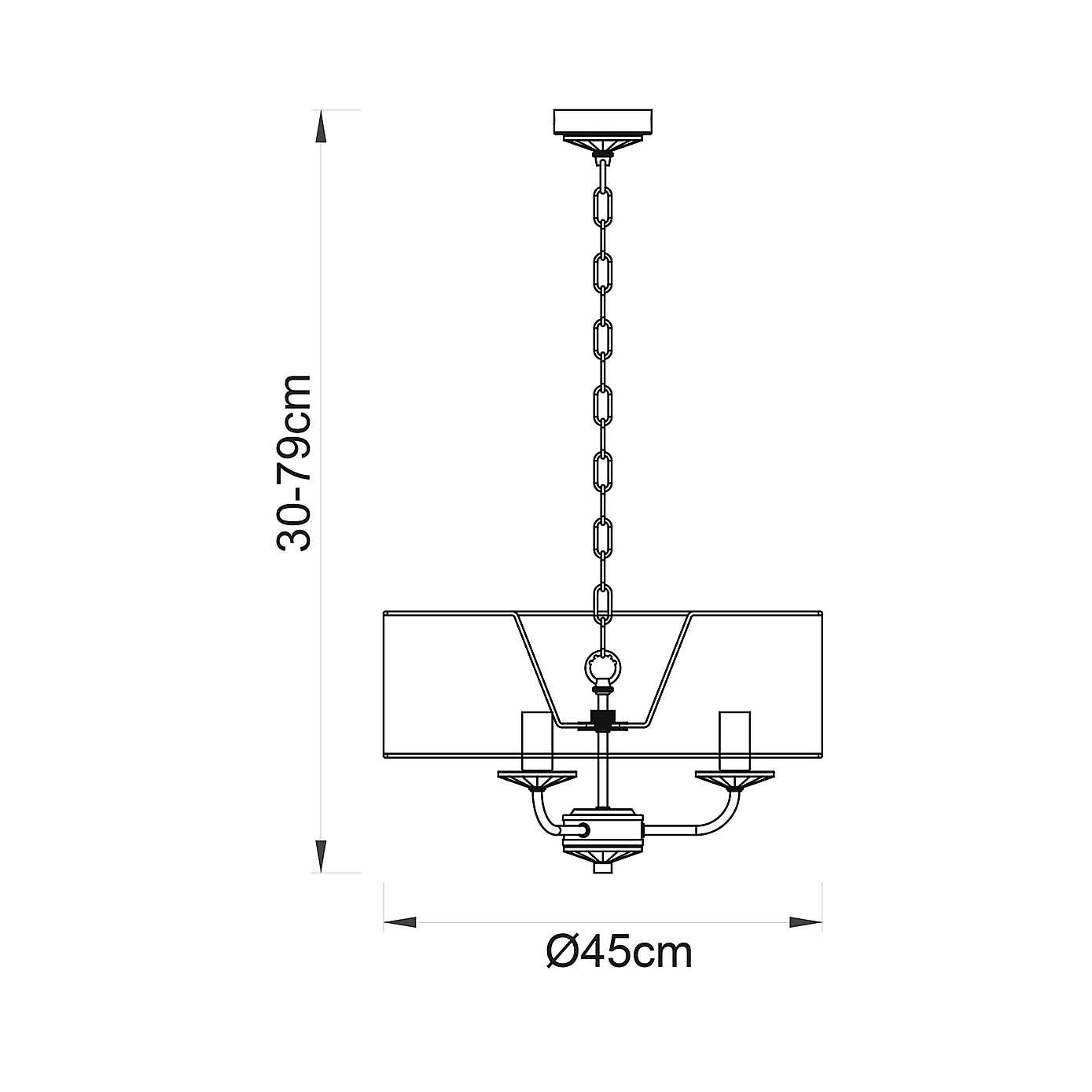Vogue Katarina 3 Light Ceiling Fitting