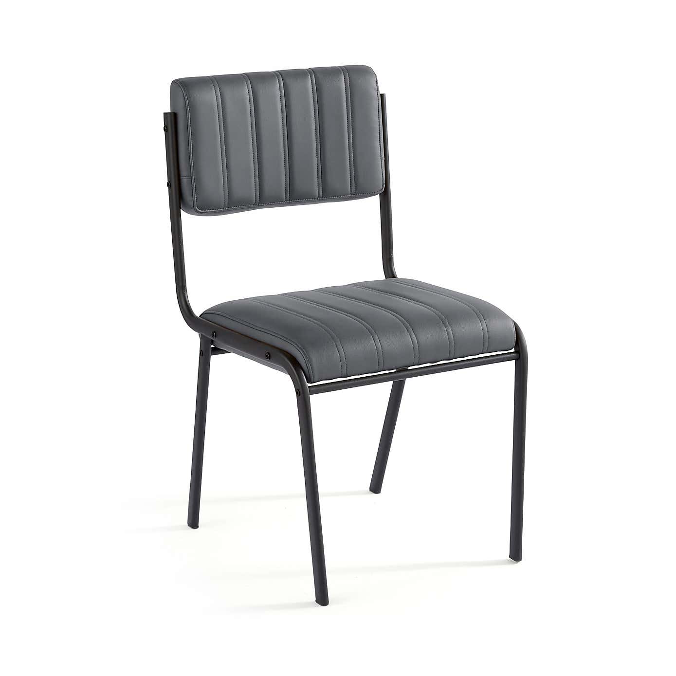 Rhys Set of 2 Dining Chairs, Faux Leather