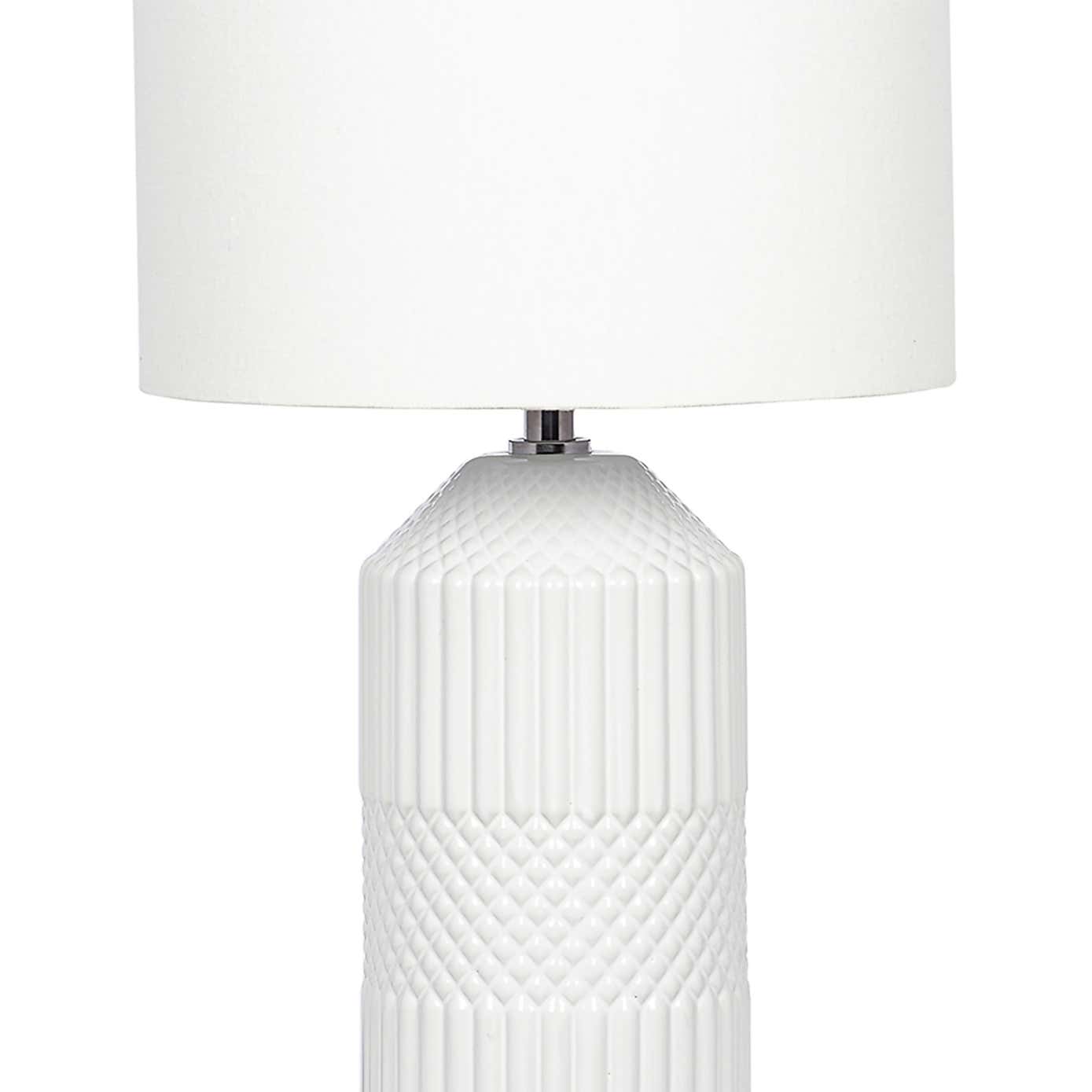 Meribel Tall Geo Textured Ceramic Table Lamp