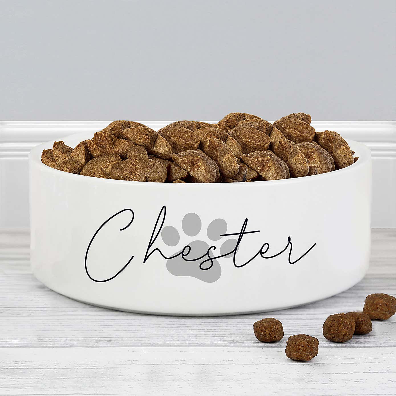 Personalised Paw Print Medium Ceramic Pet Bowl