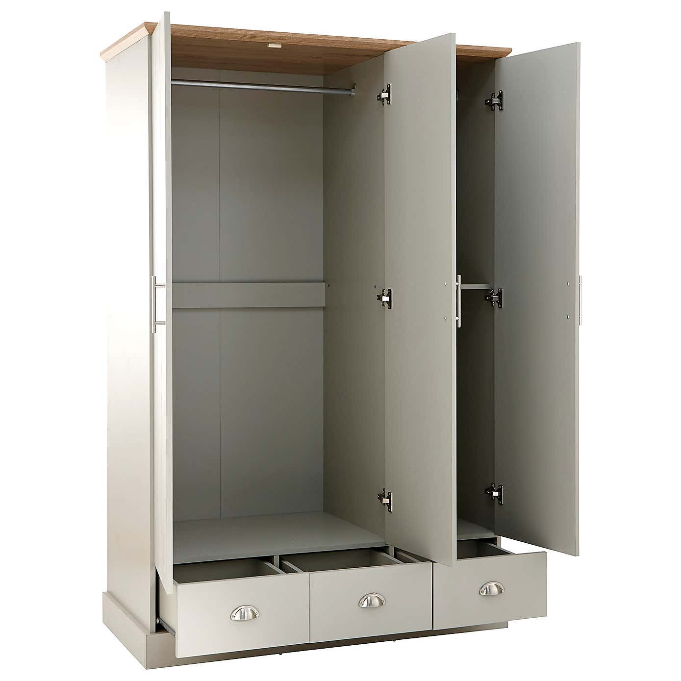 Kendal Triple Wardrobe, Grey
