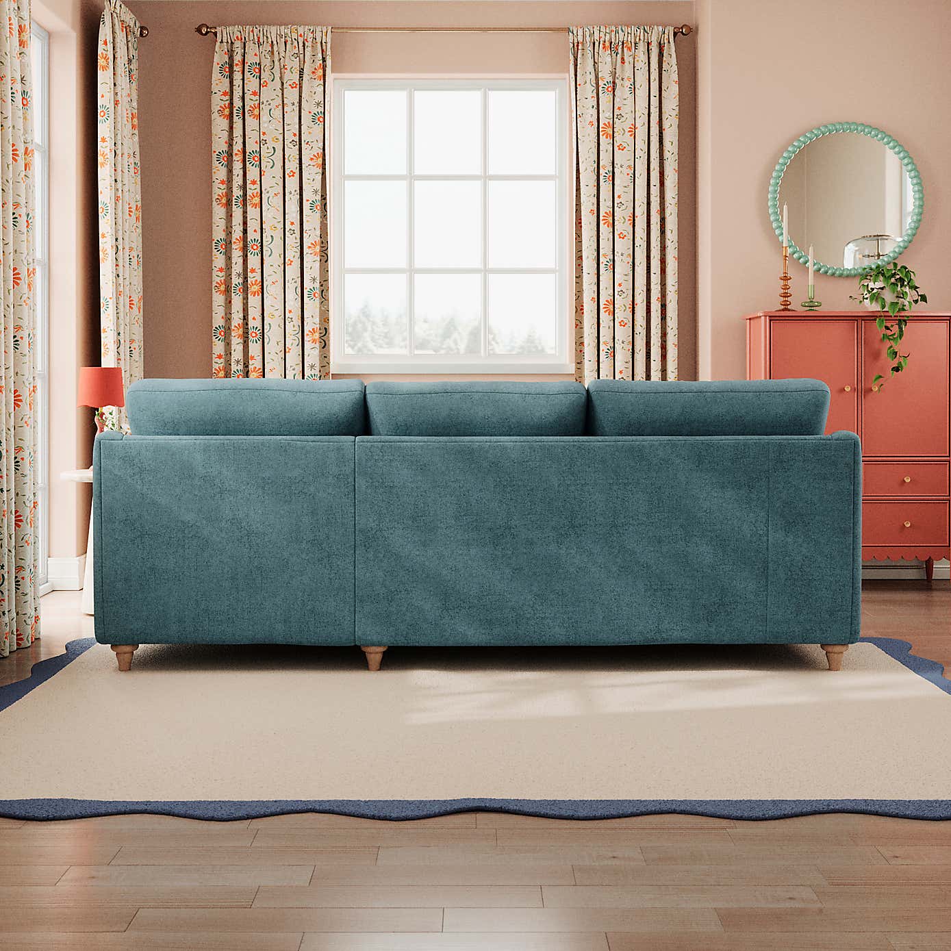Hattie Tonal Plush Chenille Corner Chaise Sofa