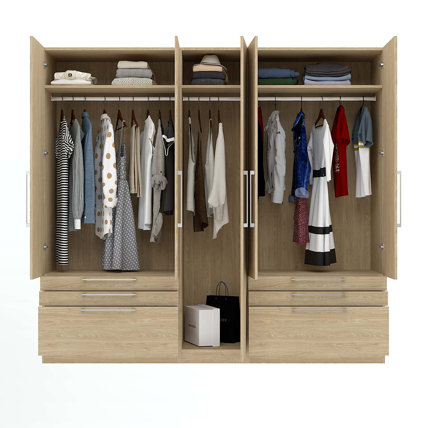 Foster 5 Door 6 Drawer Wardrobe