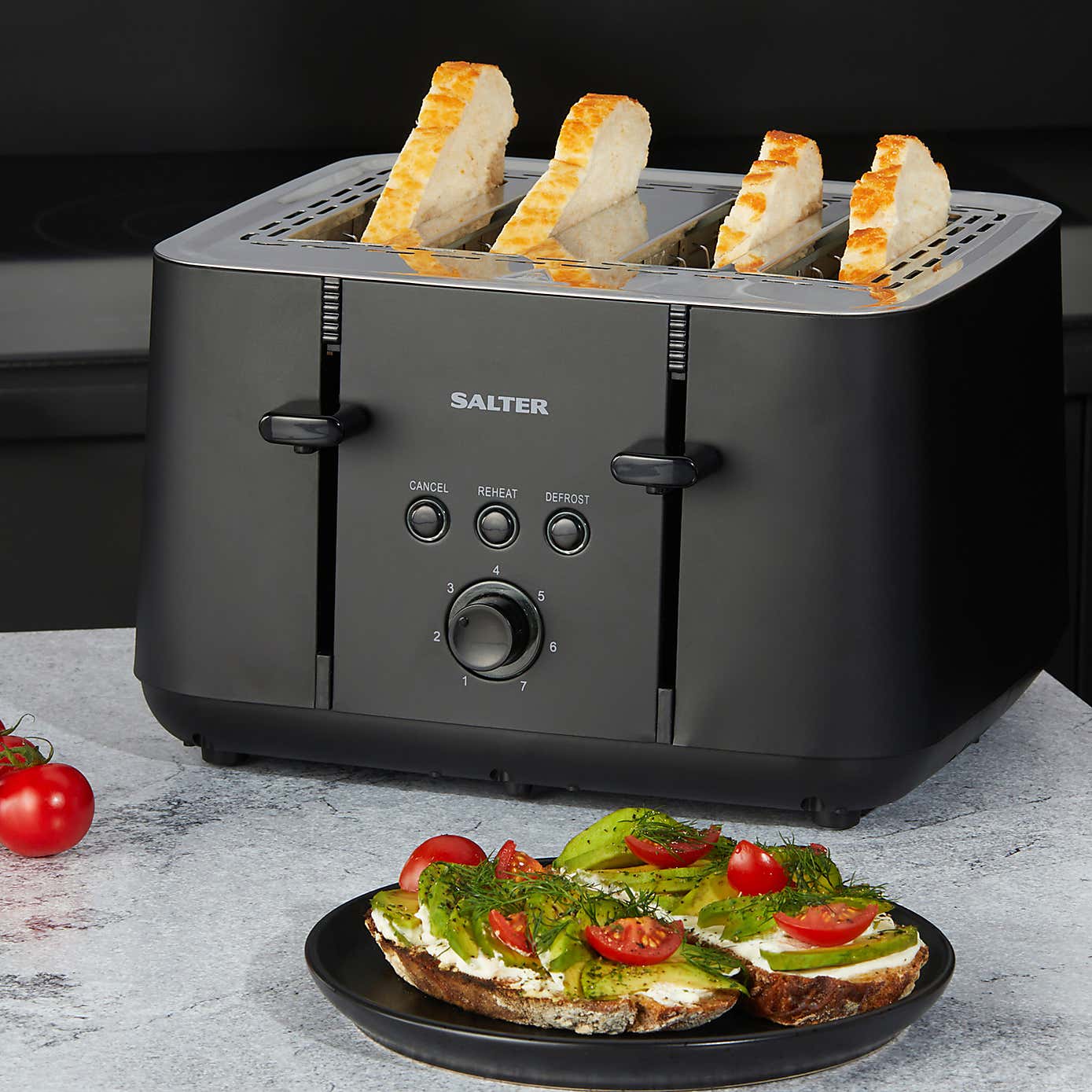 Salter Kuro Black 4 Slice Toaster