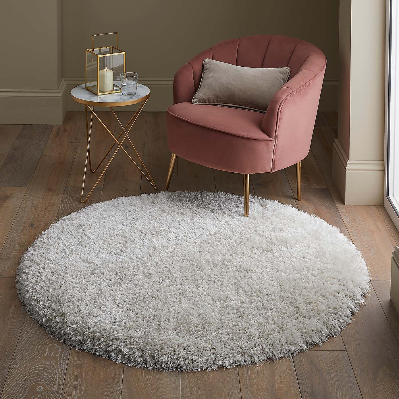 Jewel Shaggy Round Rug