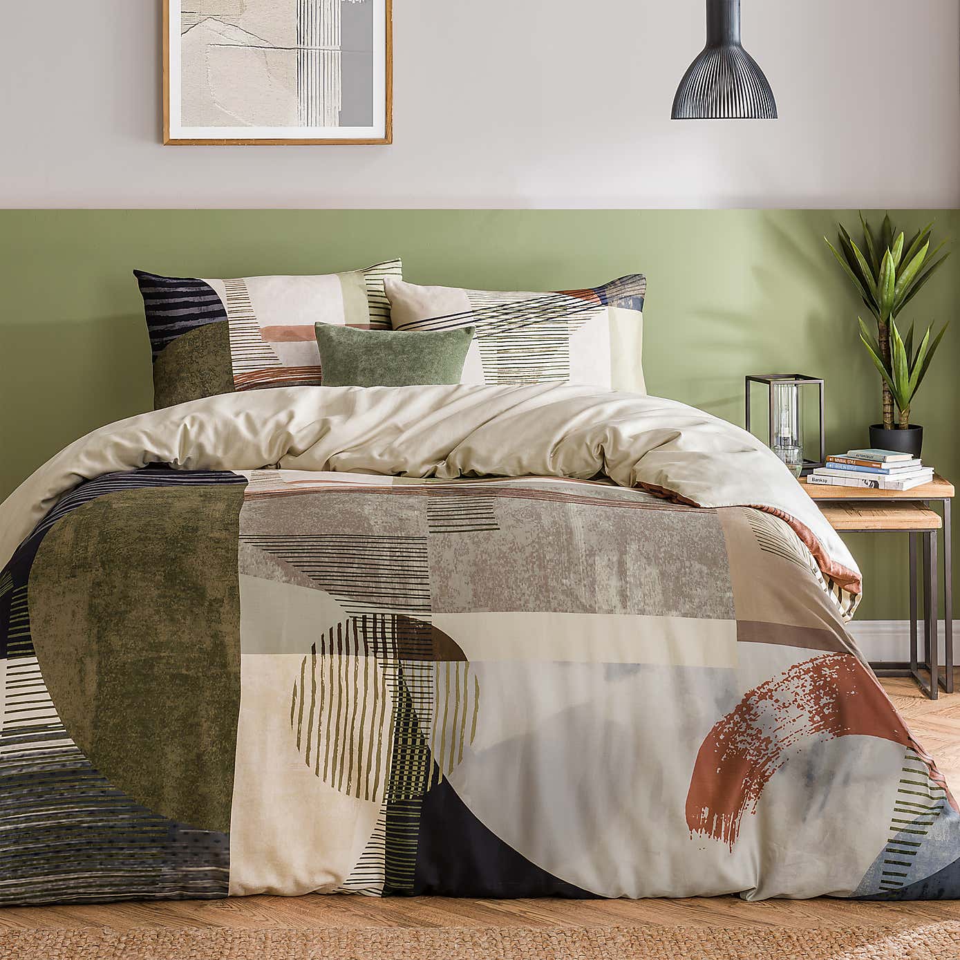 Lukas Geometric Cotton Duvet Cover & Pillowcase Set