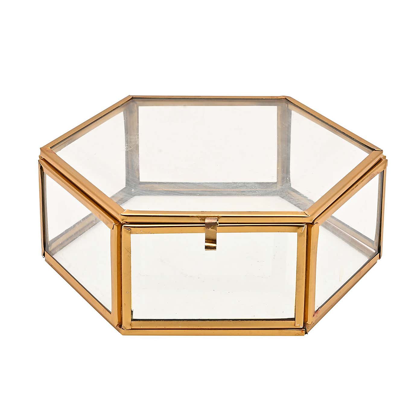 Hestia Hexagon Glass Trinket Box