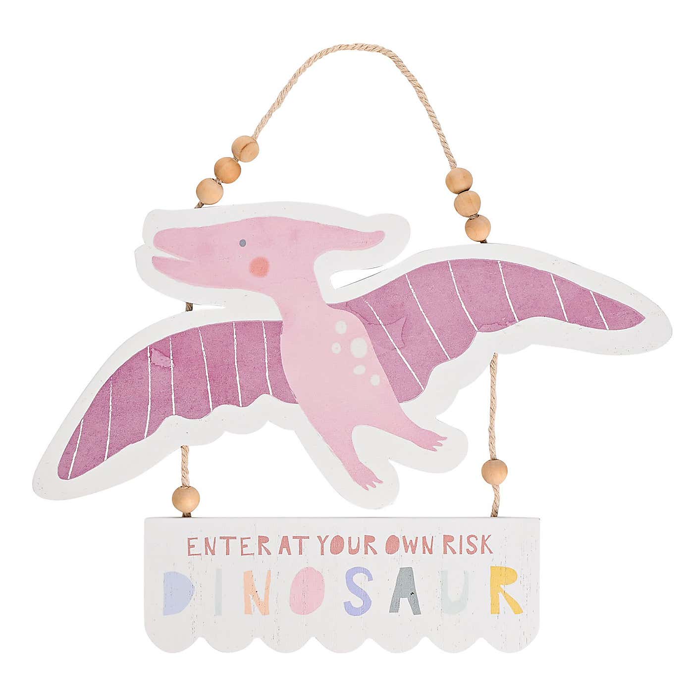Petit Cheri Pterodactyl Enter At Your Own Risk Hanging Plaque