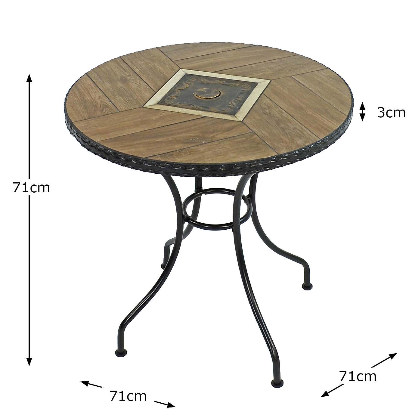 Harrison 71cm Bistro Table Set with 2 Austin Chairs