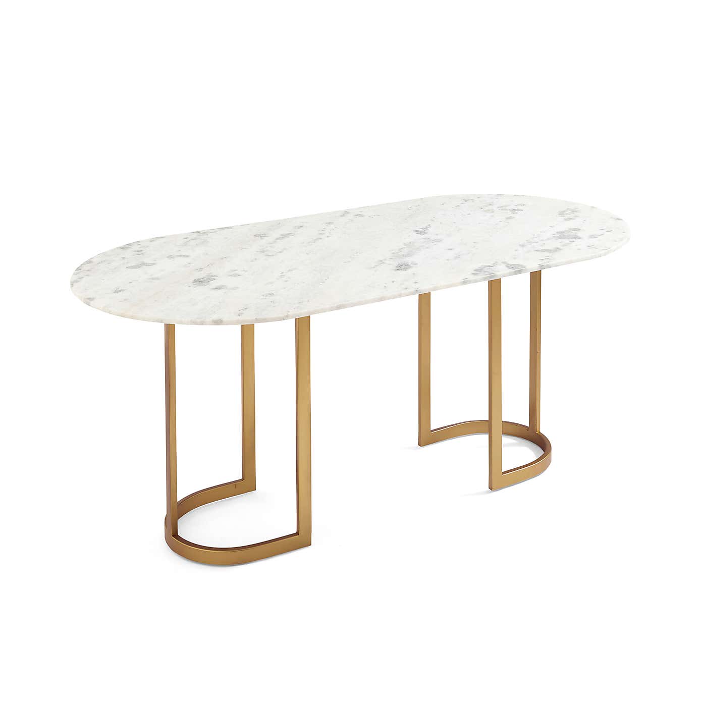 Sascha 6 Seater Oval Dining Table, Marble