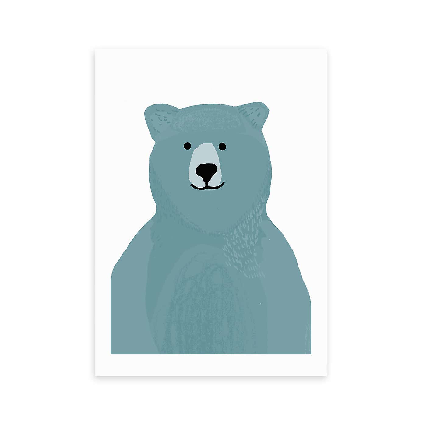East End Prints Blue Bear Print