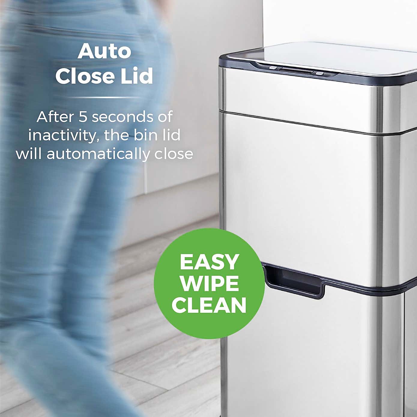 Tower 50L Ozone Recycling Sensor Bin