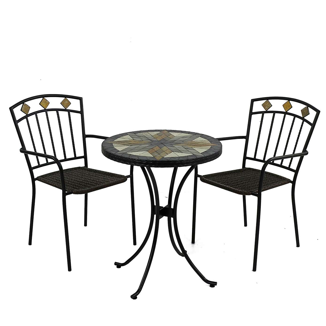 Memphis 60cm Bistro Table Set with 2 Mayfield Chairs