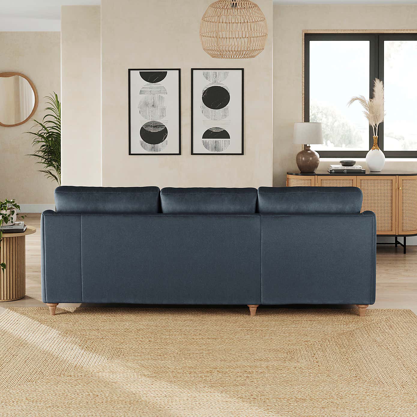 Hattie Matte Plush Velvet Corner Chaise Sofa