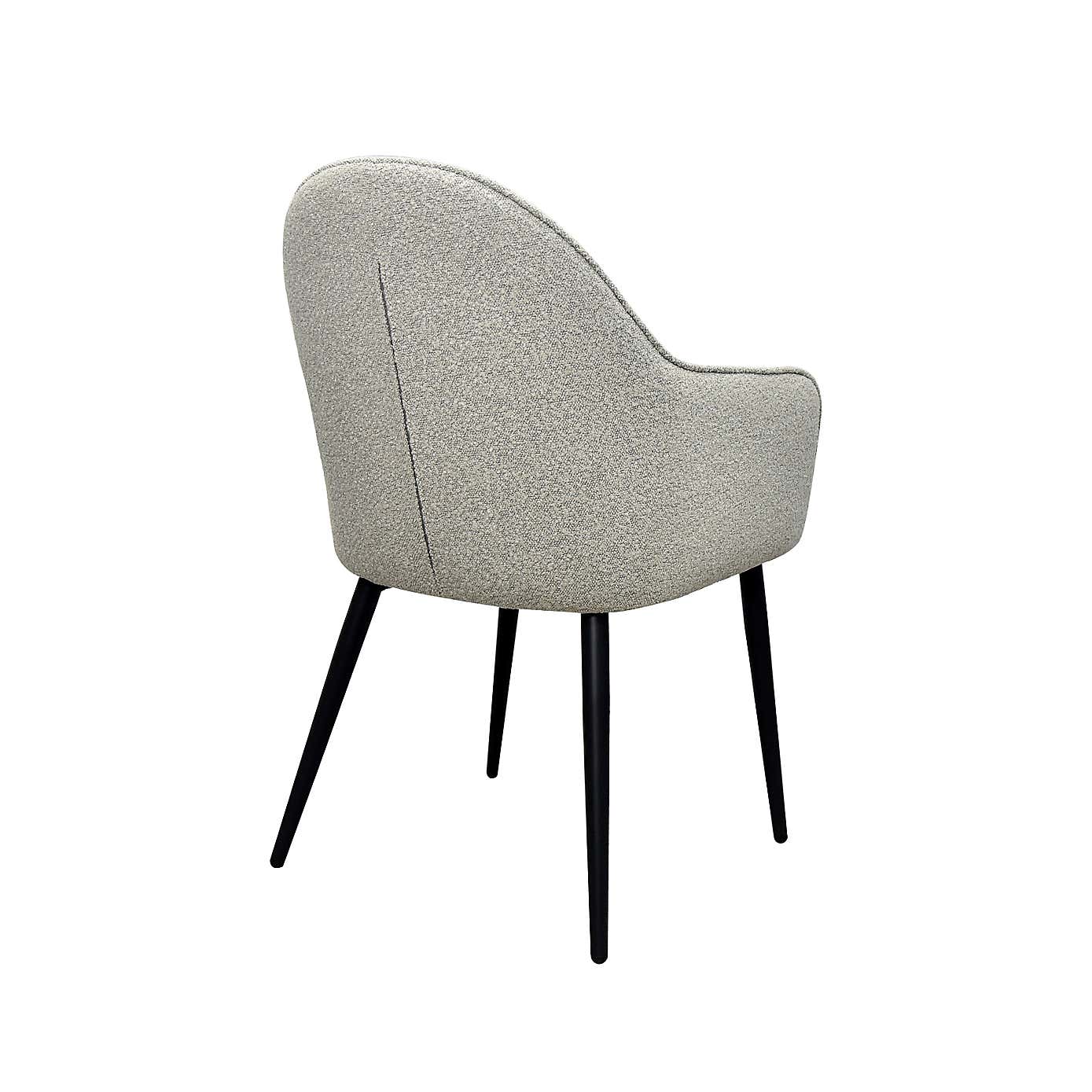 Indus Valley Set of 2 Boucle Stone Dining Chairs